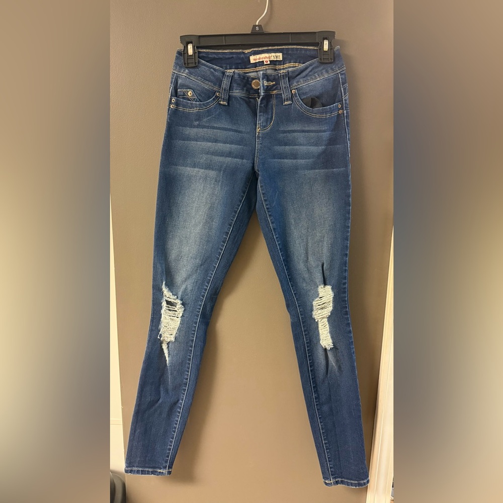 YMI Dark Blue Ripped Skinny Jeans